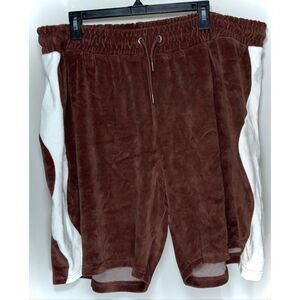 BoohooMAN brown velour shorts size 5xl